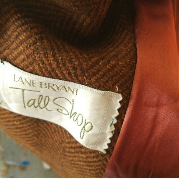 Vintage  tweedy double breasted wool Trench L- 1X NWT - Picture 4 of 16